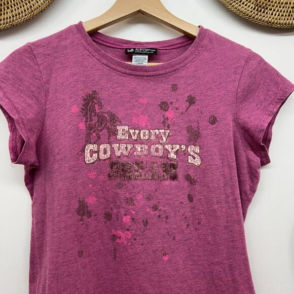Vintage Y2K 2000s Self Esteem Every Cowboy's Dream Baby Tee T-Shirt Large - Picture 4 of 6